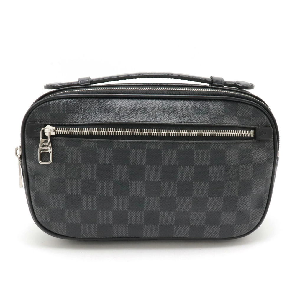 LOUIS VUITTON Damier Graphite Black Ambler Body Bag Shoulder Clutch